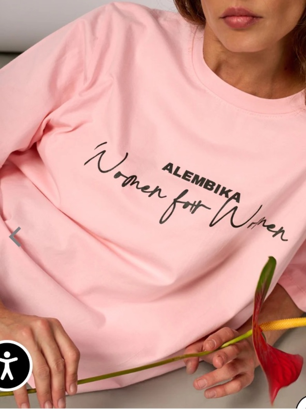 Alembika Women for Women Pink Tee NWT OS Oversized Graphic T-Shirt NWT